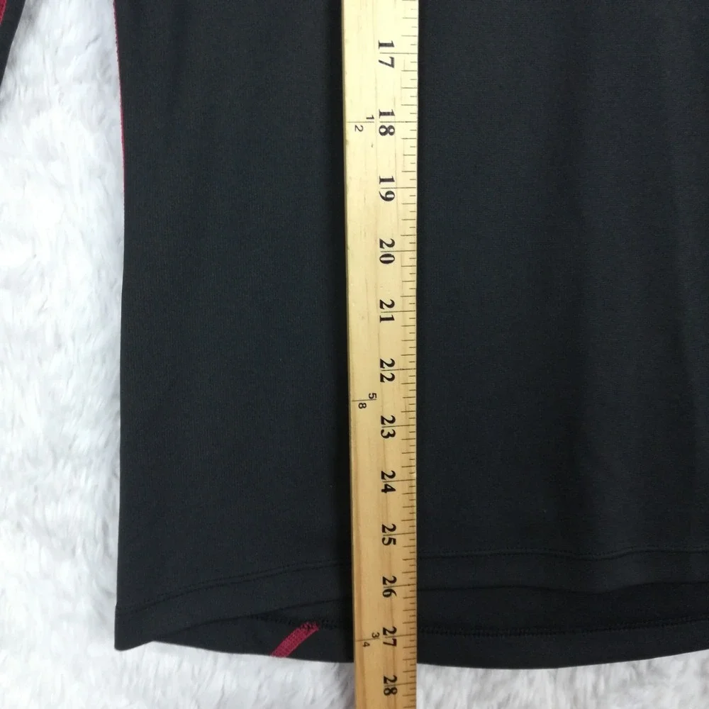 The North Face Mens Shirt 1/4 Zip  Raglan Sleeve Black Red‎ Trim Baselayer S